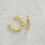 CV Designs CLEAR STONE HOOP EARRINGS - CV8C