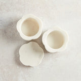 Creative Co-op MARBLE SCALLOPED STACKABLE PINCH POT