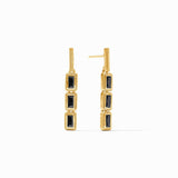 Julie Vos BAGUETTE TIER EARRINGS Obsidian Black