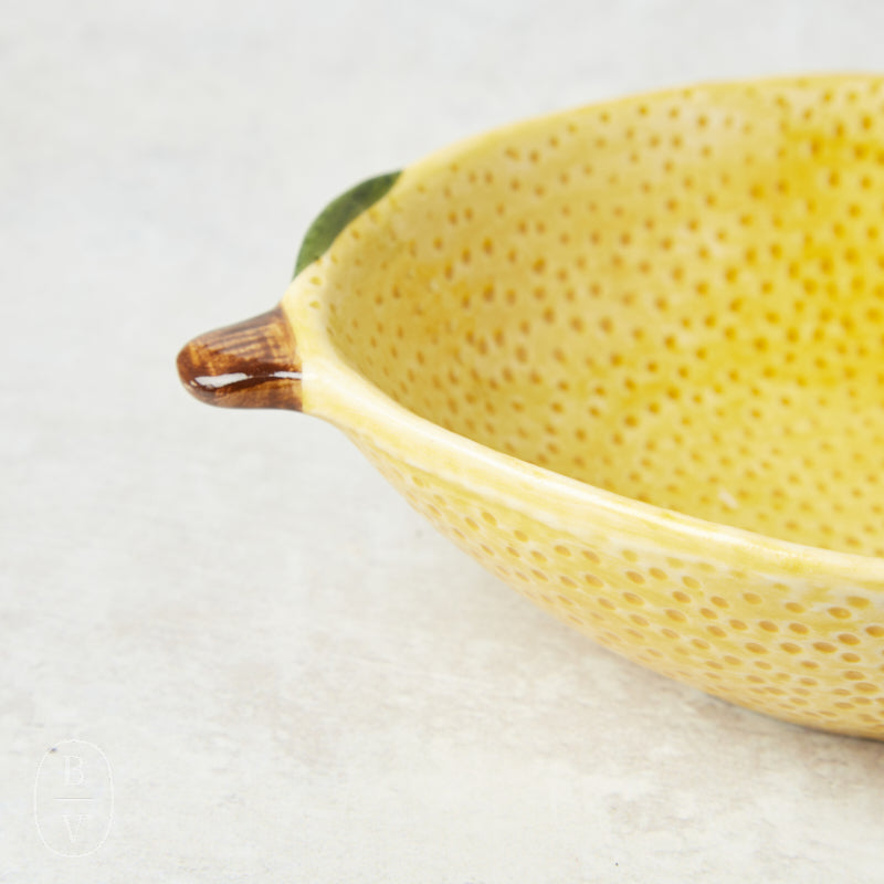 Creative Co-op LEMON SHAPED HANDPAINTED BOWL