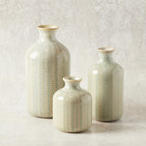 Creative Co-op EMBOSSED STONEWARE VASE