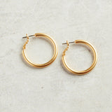 Virtue SMALL BRUSHED HOOP EARRINGS Gold