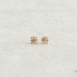 Virtue PAVE BAGUETTE QUAD STUD EARRINGS Gold