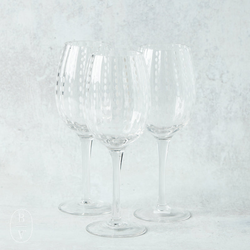 Zodax WHITE DOTS WINE GLASS