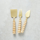 Bloomingville CARVED HANDLE CHEESE KNIVES SET OF 3