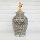 The Han House BROWN WHITE MELON VASE LAMP NO SHADE