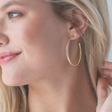eNewton Design ROUND GOLD POST HOOP EARRINGS