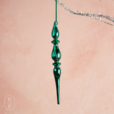 Raz Imports GLASS FINIAL ORNAMENT Green 10.75 C