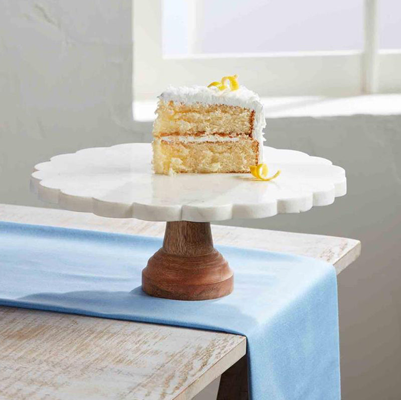 Mudpie SCALLOPED MARBLE CAKE STAND