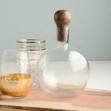 Creative Co-op MANGO WOOD STOPPER GLASS DECANTUR