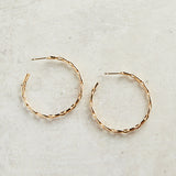 Virtue FLAT CHAIN LINK HOOP EARRINGS Gold Large