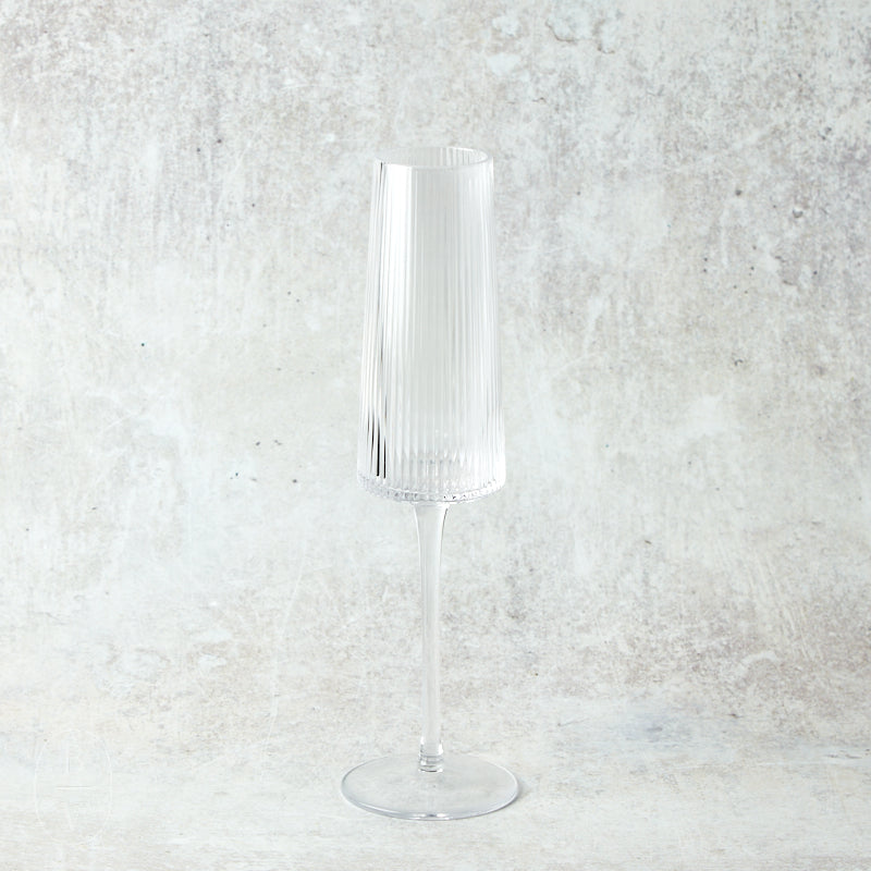 Zodax BANDOL FLUTED TEXTURED CHAMPAGNE FLUTE GLASS