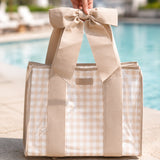 Case Mate JELLY TOTE WITH PHONE POUCH Latte Gingham Bow