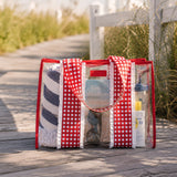 Case Mate JELLY TOTE WITH PHONE POUCH Clear Cherry Gingham Eyelet Ruffle