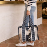 Case Mate JELLY TOTE WITH PHONE POUCH Clear Navy Gingham Eyelet Ruffle