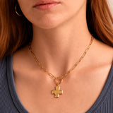 CV Designs CVNSMC GOLD CROSS DROP NECKLACE