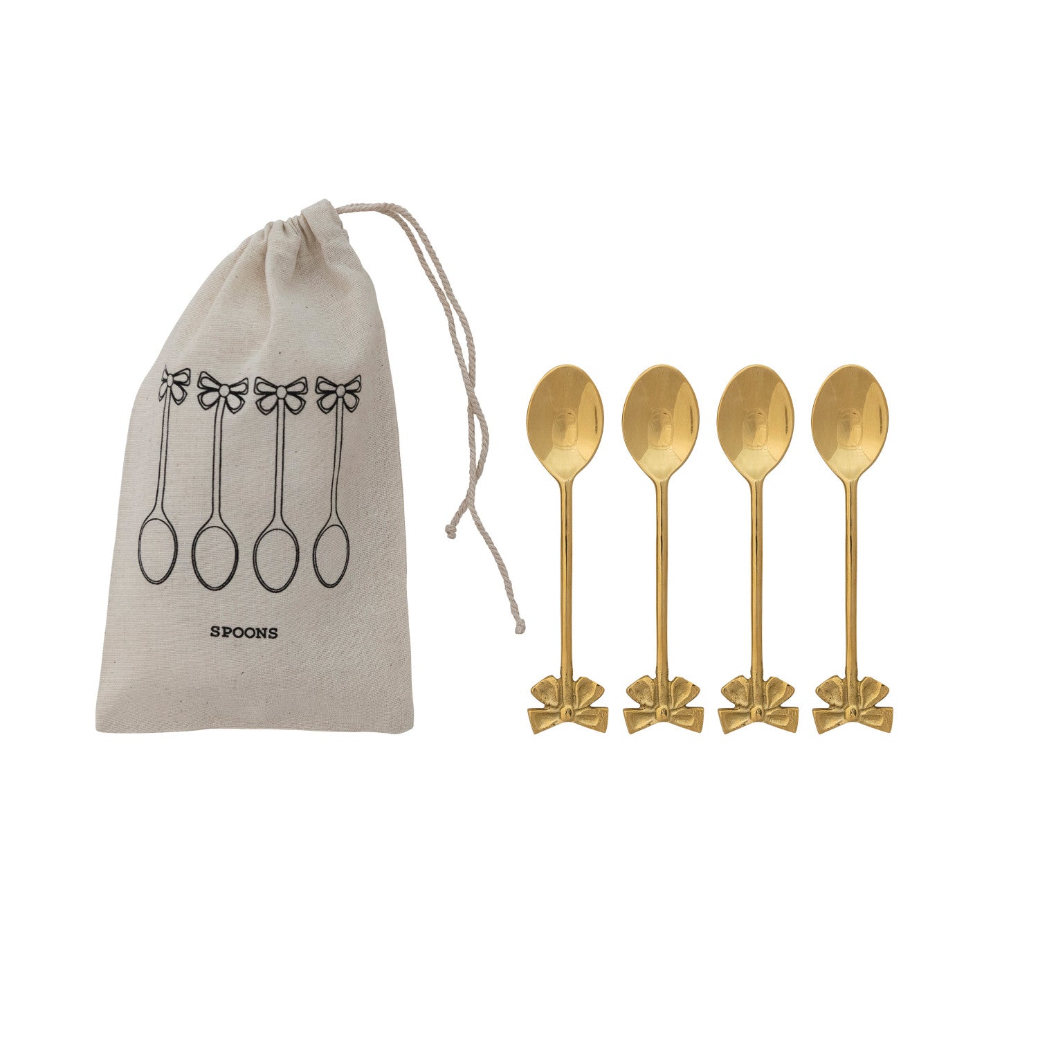 Creative Co-op BOW HANDLE BRASS SPOON
