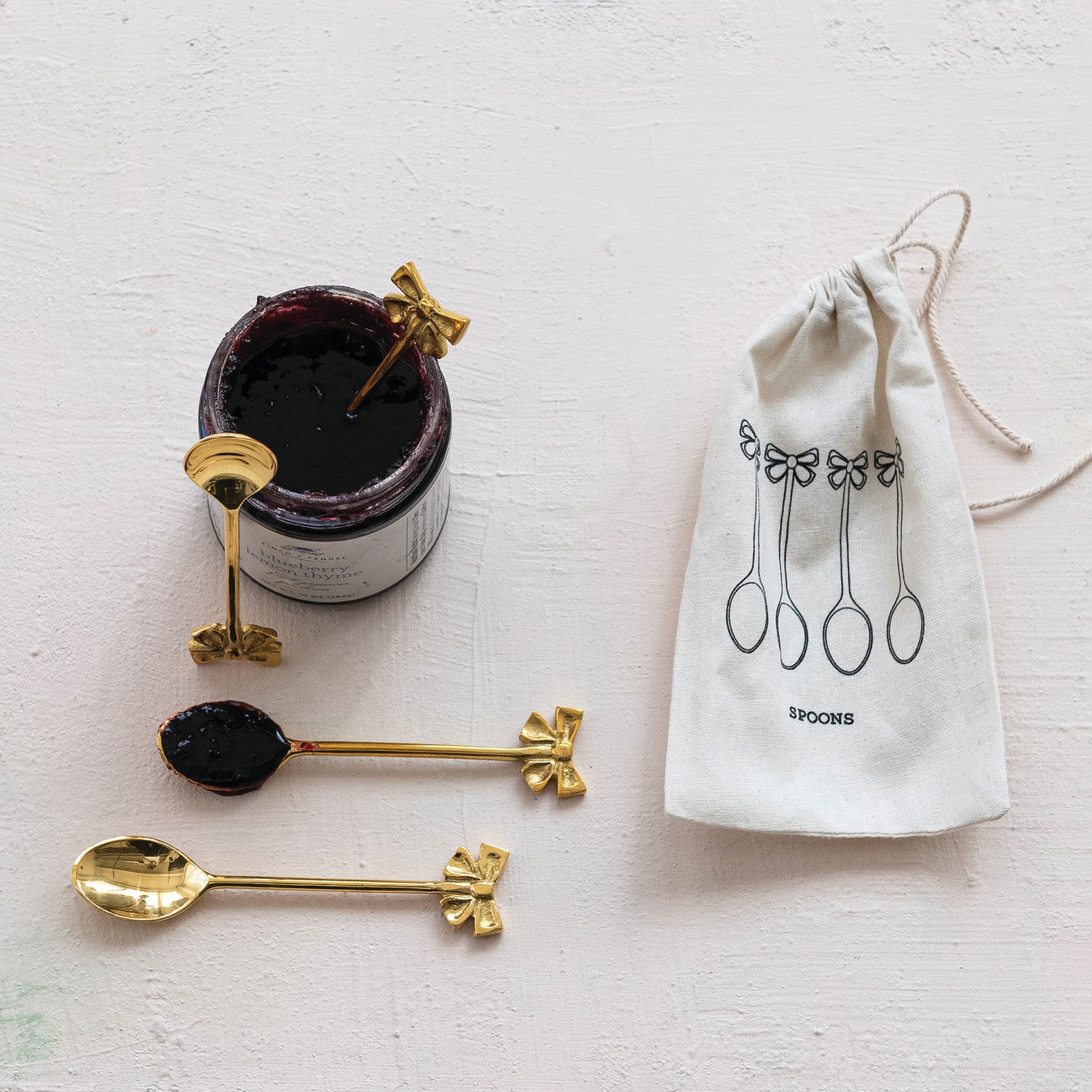 Creative Co-op BOW HANDLE BRASS SPOON