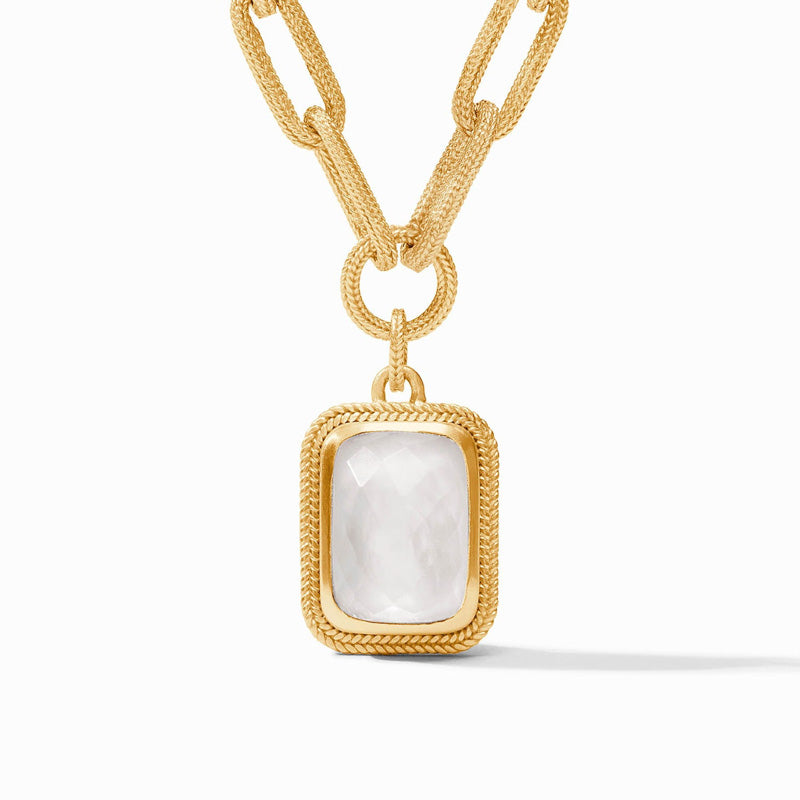 Julie Vos CHEVAL PAPERCLIP STATEMENT NECKLACE Iridescent Clear Crystal