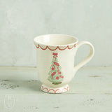 Creative Co-op CHRISTMAS TREE STONEWARE MUG Green Tree with Candy