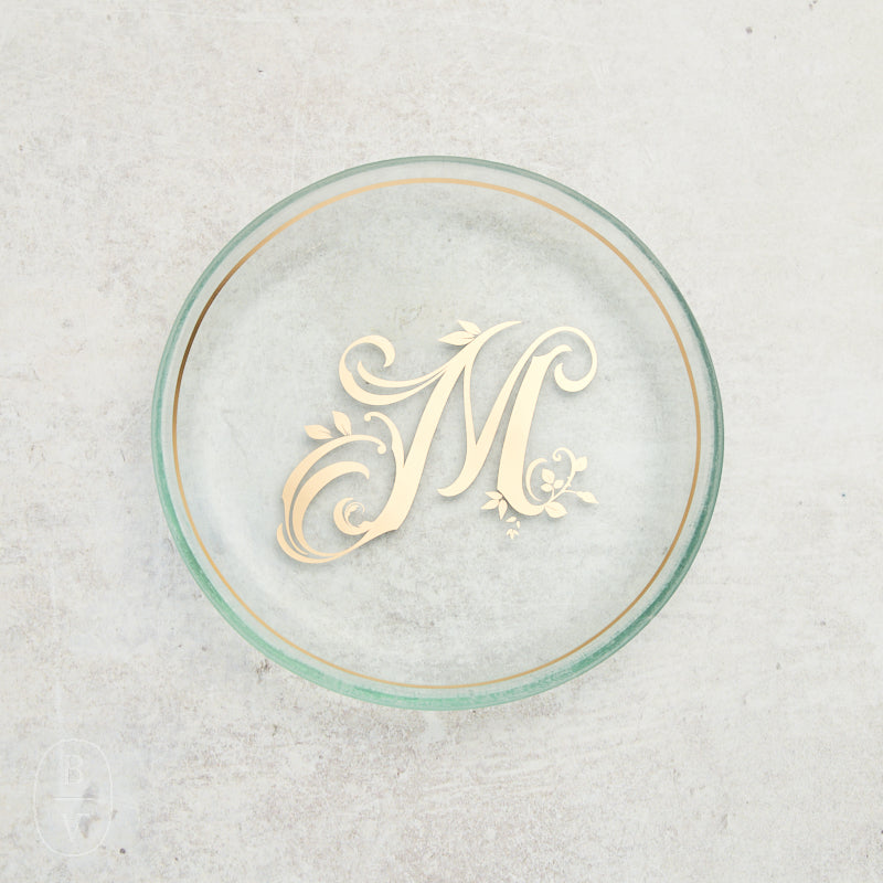 Annieglass INITIAL MINI PLATE Gold M
