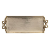 Creative Co-op GOLD FOOTED TRAY WITH BOW SHAPED HANDLES