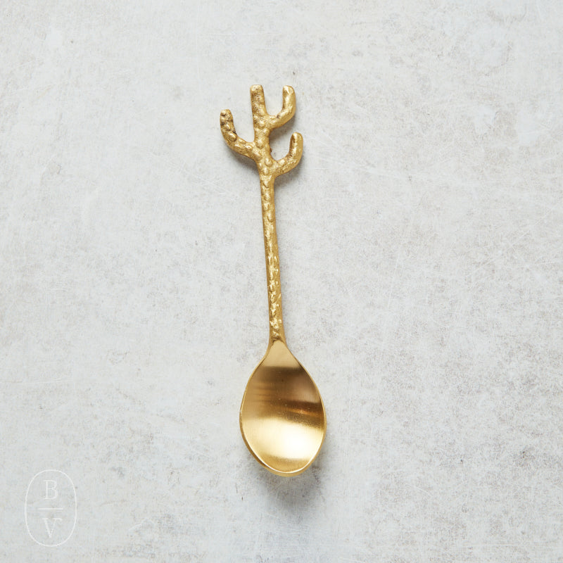 Creative Co-op BOTANICAL HANDLE BRASS SPOON Cactus