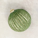 GLASS RIBBED ORNAMENT