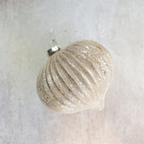 GLASS RIBBED ORNAMENT