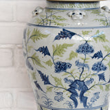 The Han House GREEN BLUE WHITE JAR LAMP NO SHADE