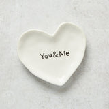 Creative Co-op YOU AND ME CERAMIC HEART DISH