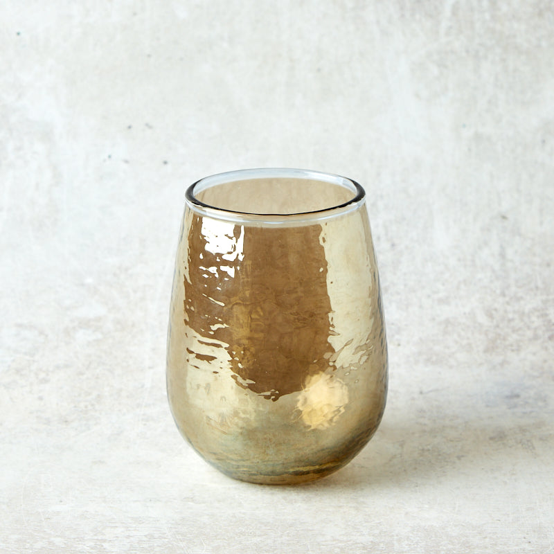 Karma Gifts CATALINA STEMLESS WINE GLASS Amber