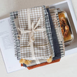 Creative Co-op PLAID COTTON TEA TOWEL SET OF 4