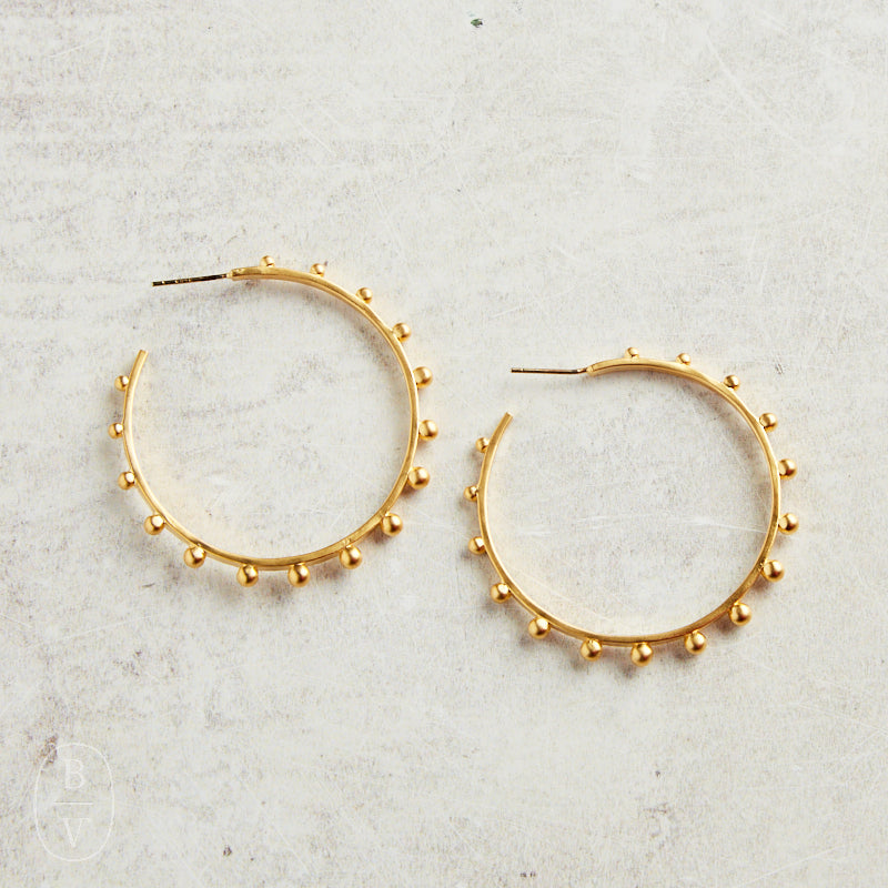 Virtue STUDDED HOOP EARRINGS Gold 50mm
