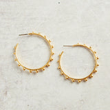 Virtue STUDDED HOOP EARRINGS Gold 50mm