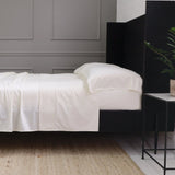 Pom Pom At Home CLASSICO HEMSTITCH COTTON SATEEN SHEET SET Ivory