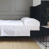 Pom Pom At Home CLASSICO HEMSTITCH COTTON SATEEN SHEET SET White