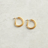 Virtue MINI BRUSHED HOOP EARRINGS Gold
