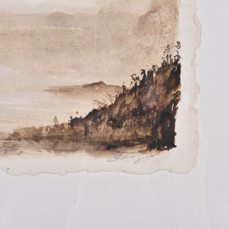 By Lacey PEACE LANDSCAPE DECKLE EDGE FRAMED PAINTING - SERIES 4 NO 2