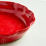 Etta B Pottery CHRISTMAS RED PIE DISH