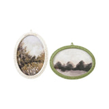 Creative Co-op OVAL PEWTER FRAMED GLASS DECOR AND PHOTO FRAME