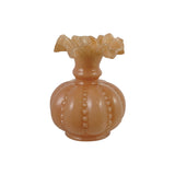 Creative Co-op HAND BLOWN GLASS RUFFLED VASE Opaque Apricot