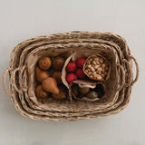 Creative Co-op HAND WOVEN NATURAL RATTAN BASKET WITH HANDLES
