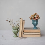 Creative Co-op STONEWARE SCALLOPED FOOTED URN