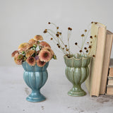 Creative Co-op STONEWARE SCALLOPED FOOTED URN