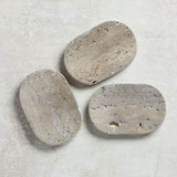 Creative Co-op OVAL TRAVERTINE SOAP DISH