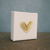 Sidebar Designs SINGLE GOLD PAINTED HEART CANVAS BLOCK