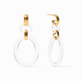 Julie Vos MADISON LINK EARRINGS Clear Acrylic