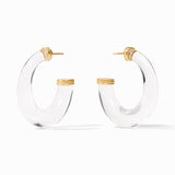 Julie Vos MADISON STATEMENT HOOP EARRINGS Clear Acrylic Large