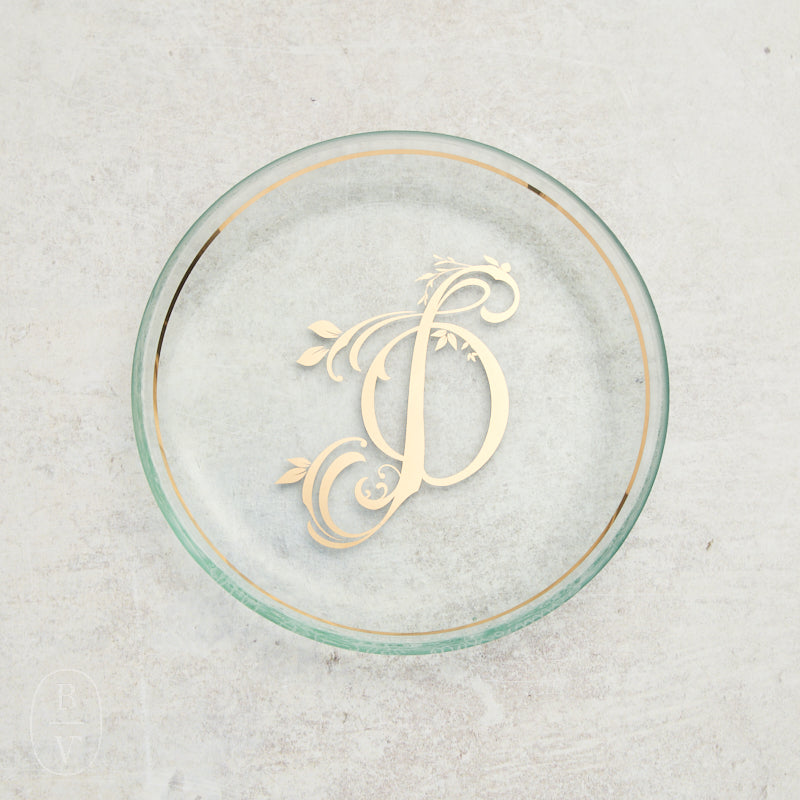Annieglass INITIAL MINI PLATE Gold D